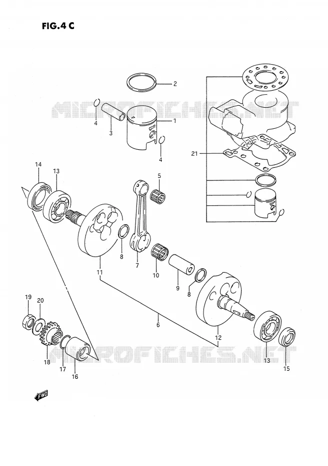 CRANKSHAFT (MODEL L) Suzuki MOTO 80 RM 1991  RM80M(E3)
