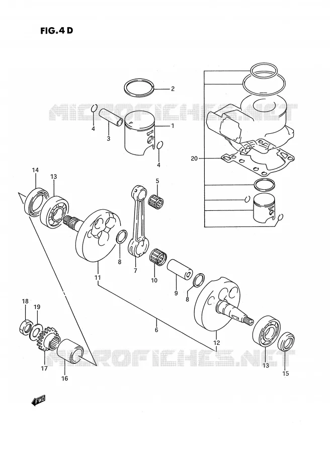 CRANKSHAFT (MODEL M/N/P/R/S) Suzuki MOTO 80 RM 1989  RM80K(E3)
