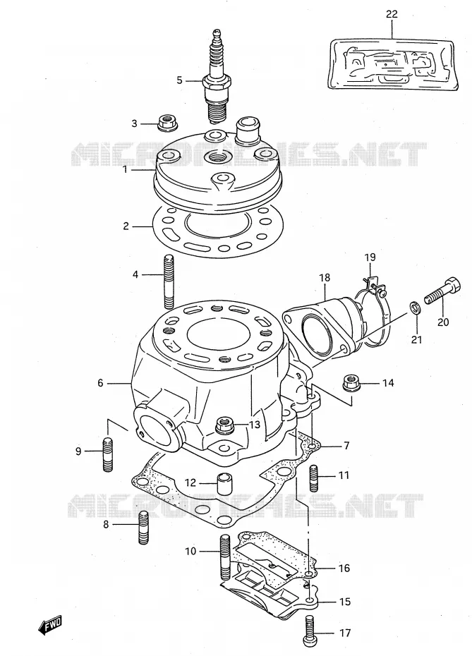 CYLINDER (MODEL G/H/J) Suzuki MOTO 80 RM 1987  RM80H(E28)
