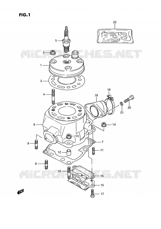 CYLINDER (MODEL G/H/J) Suzuki MOTO 80 RM 1991  RM80M(E3)