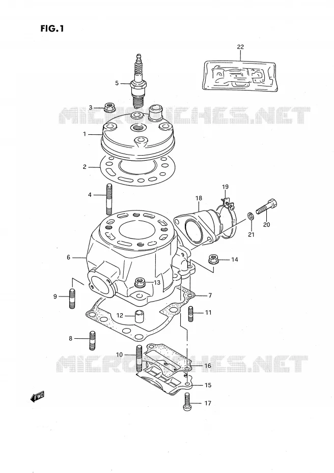 CYLINDER (MODEL G/H/J) Suzuki MOTO 80 RM 1991  RM80XM(E2)