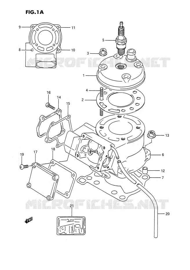 CYLINDER (MODEL K) Suzuki MOTO 80 RM 1985  RM80F(E3)