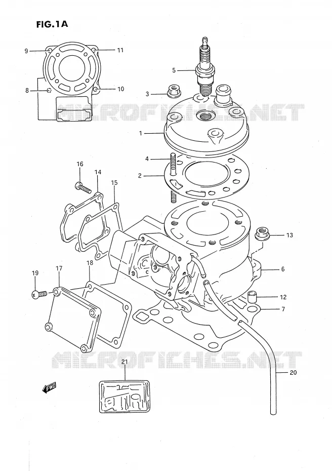 CYLINDER (MODEL K) Suzuki MOTO 80 RM 1991  RM80XM(E2)