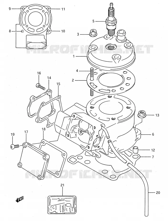 CYLINDER (MODEL K) Suzuki MOTO 80 RM 1995  RM80S(E28)