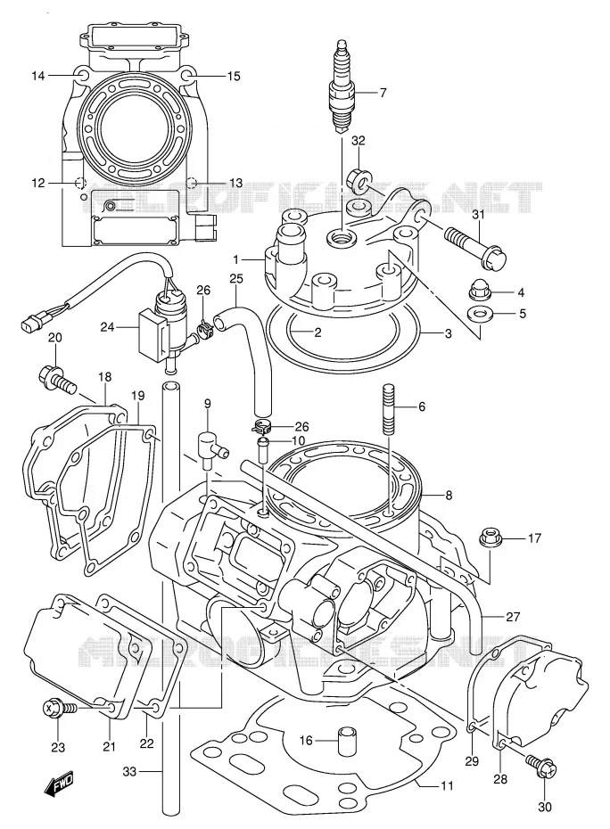 CYLINDER (MODEL K1) Suzuki MOTO 250 RM 2002  RM250K2(E3/E28)