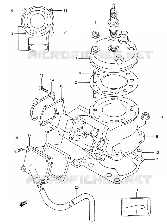 CYLINDER (MODEL L) Suzuki MOTO 80 RM 1989  RM80K(E28)
