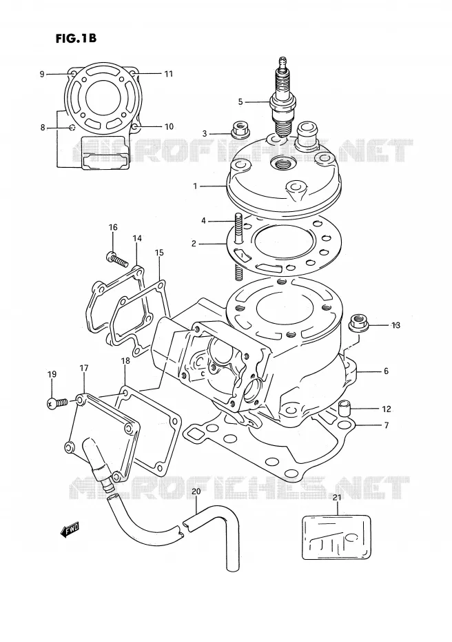 CYLINDER (MODEL L) Suzuki MOTO 80 RM 1990  RM80L(E3)
