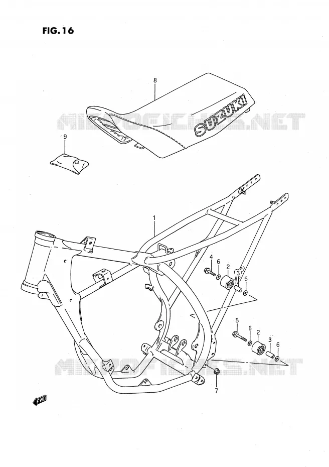 FRAME - SEAT (MODEL G) Suzuki MOTO 80 RM 1995  RM80XS(E2)