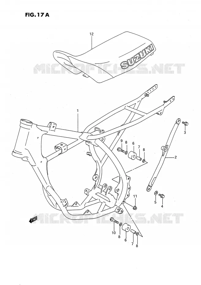 FRAME - SEAT (MODEL M/N) Suzuki MOTO 80 RM 1989  RM80XK(E2)