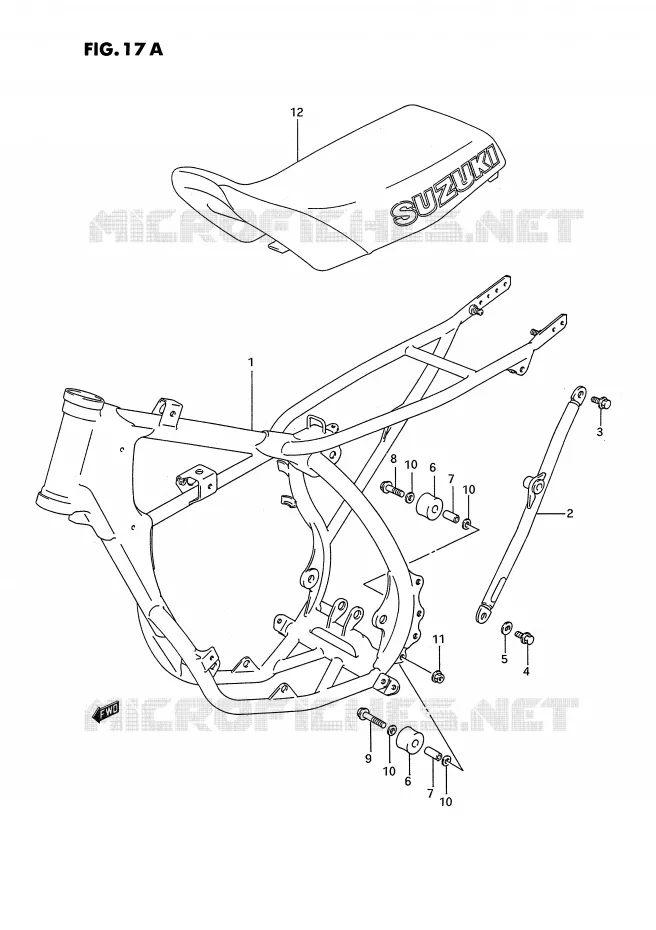 FRAME - SEAT (MODEL M/N) Suzuki MOTO 80 RM 1990  RM80L(E3)