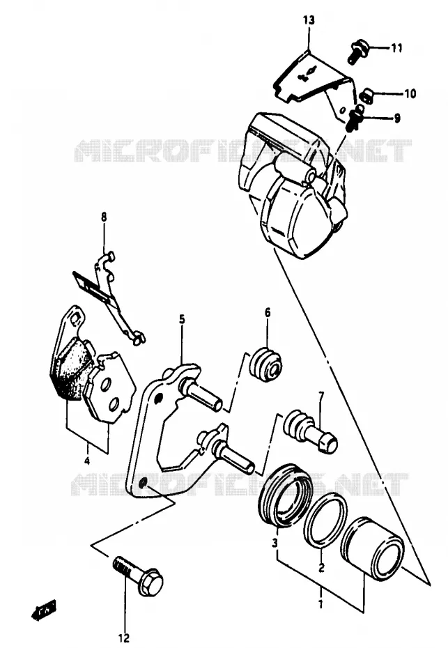FRONT CALIPER Suzuki MOTO 50 Autres-modeles 1991  TV50M(M/R)
