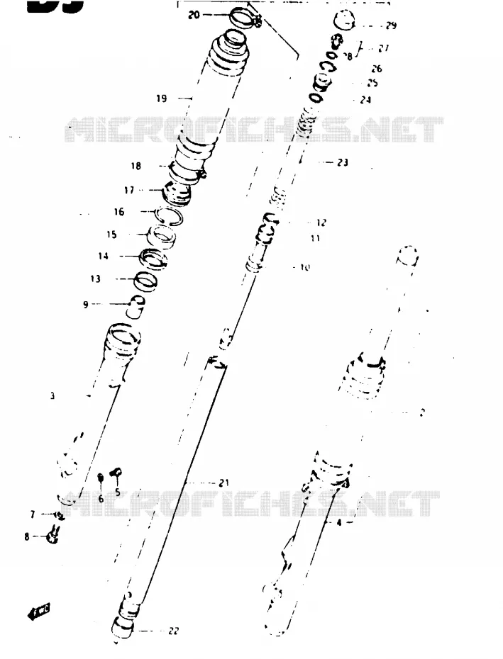 FRONT FORK (MODEL E) Suzuki MOTO 125 TS-X 1985  TS125XF(E/F/G)