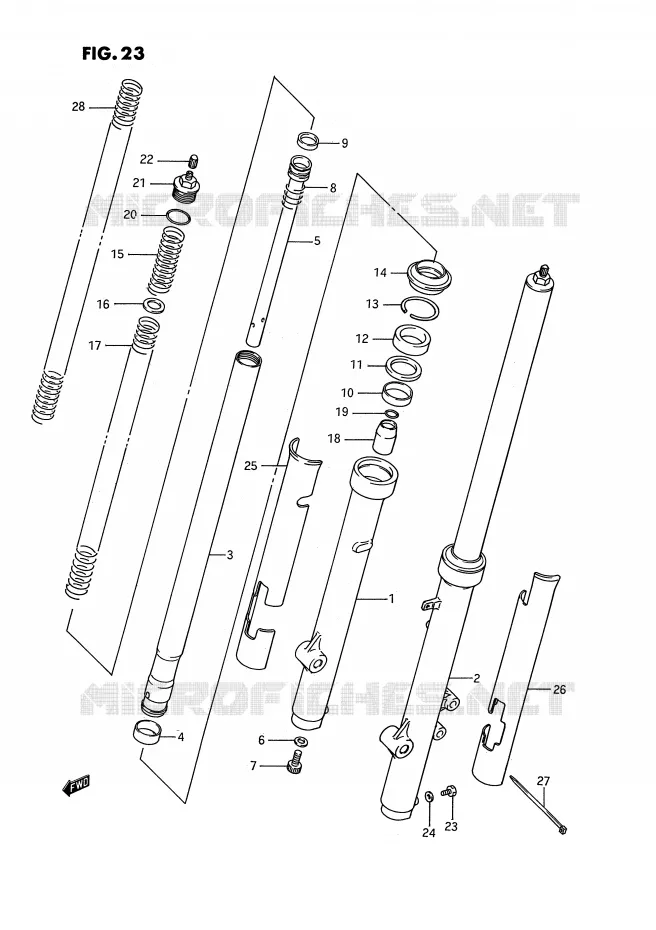FRONT FORK (MODEL G/H/J) Suzuki MOTO 80 RM 1987  RM80H(E3)