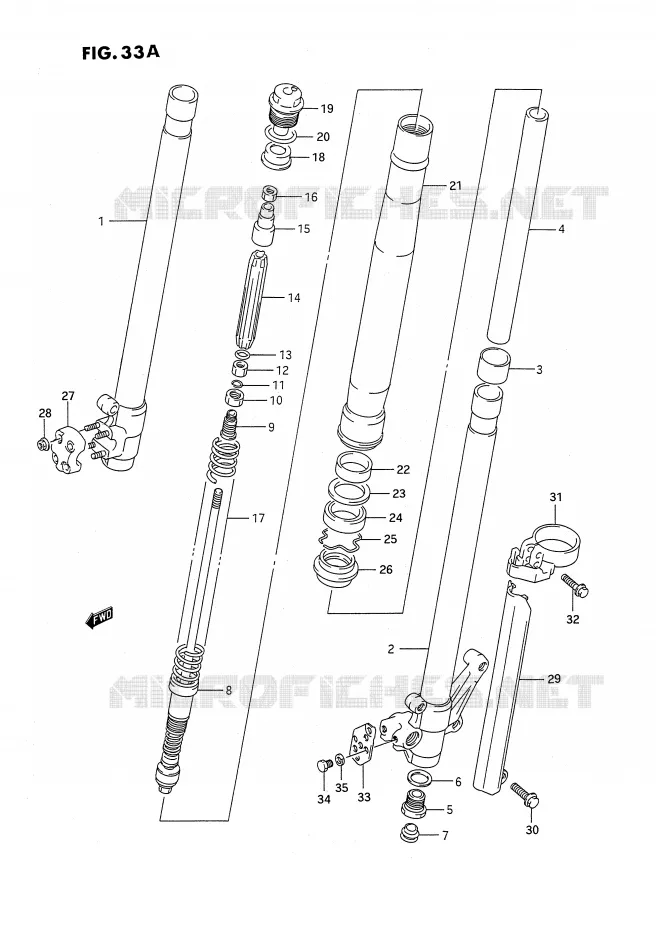 FRONT FORK (MODEL L) Suzuki MOTO 250 RMX 1992  RMX250N(E3)