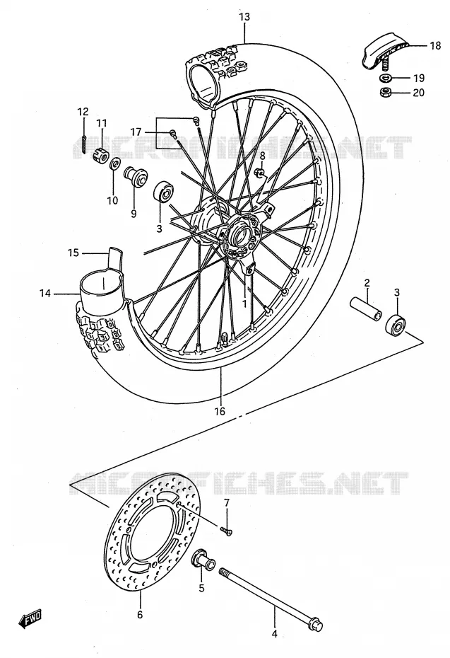 FRONT WHEEL (MODEL G/H/J/K) Suzuki MOTO 80 RM 1990  RM80L(E28)