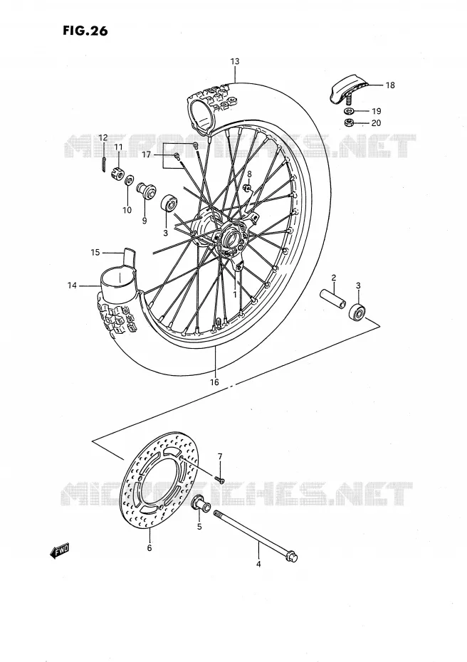 FRONT WHEEL (MODEL G/H/J/K) Suzuki MOTO 80 RM 1991  RM80XM(E2)