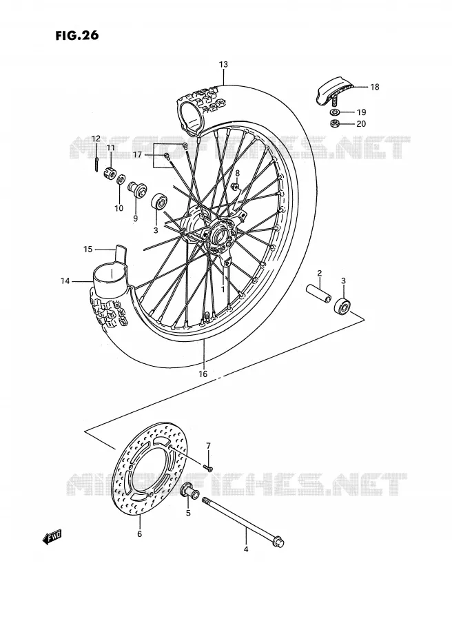 FRONT WHEEL (MODEL G/H/J/K) Suzuki MOTO 80 RM 1995  RM80S(E3)