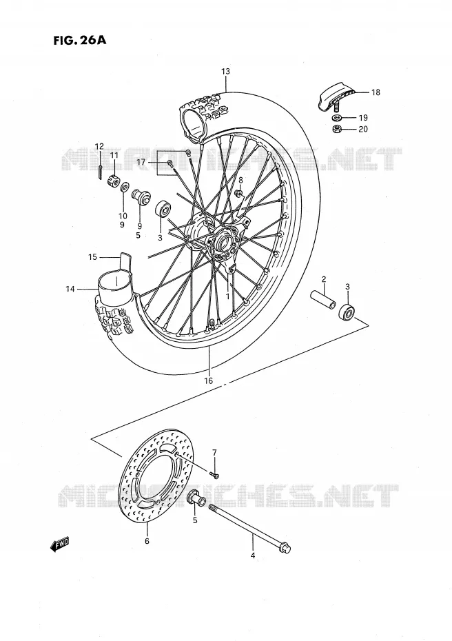 FRONT WHEEL (MODEL L/M/N/P/R/S) Suzuki MOTO 80 RM 1992  RM80XN(E2)