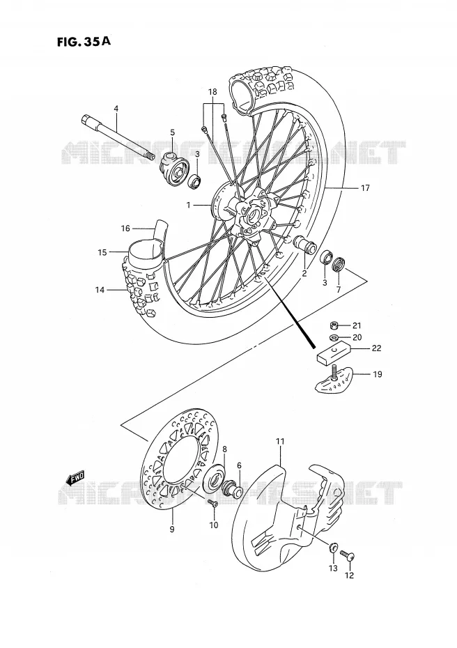 FRONT WHEEL (MODEL M) Suzuki MOTO 250 RMX 1996  RMX250T(E3)