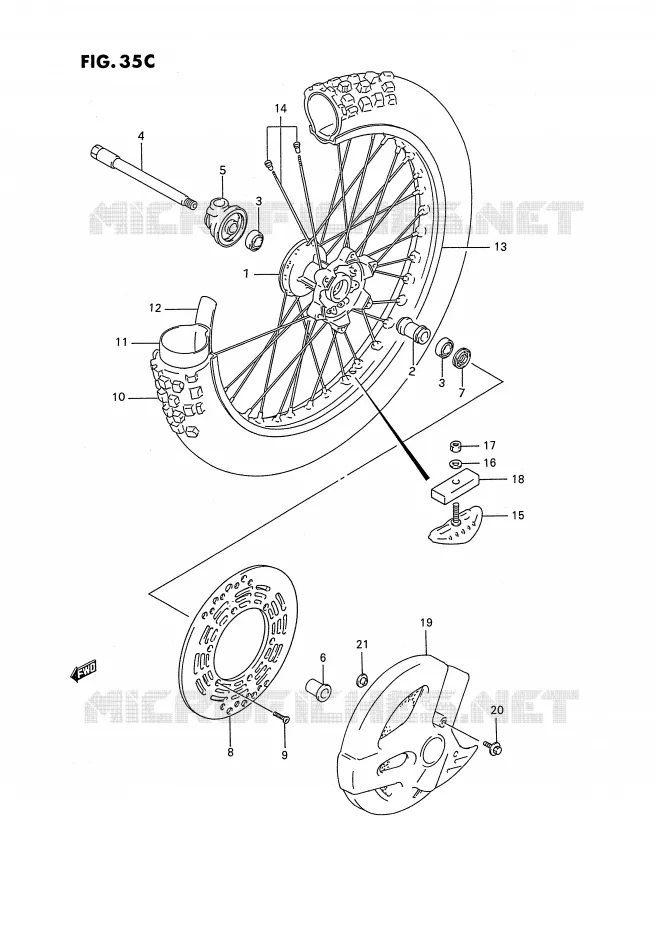 FRONT WHEEL (MODEL T) Suzuki MOTO 250 RMX 1990  RMX250L(E3)