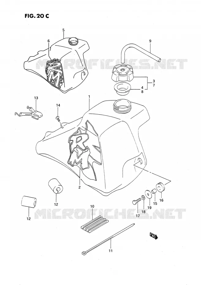 FUEL TANK (MODEL N/P) Suzuki MOTO 80 RM 1986  RM80XG(E2)