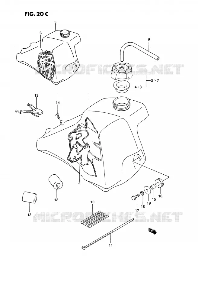 FUEL TANK (MODEL N/P) Suzuki MOTO 80 RM 1992  RM80N(E3)