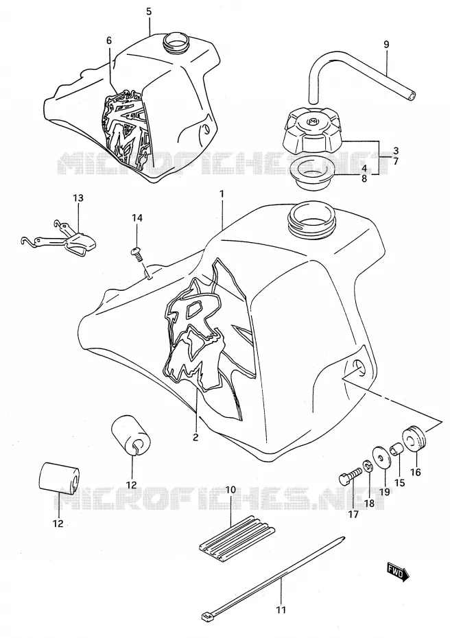FUEL TANK (MODEL N/P) Suzuki MOTO 80 RM 1993  RM80P(E28)