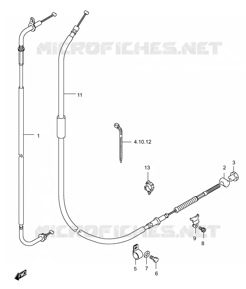 HANDLEBAR - CABLES Suzuki SCOOTER 150 BURGMAN 2004  UH150K4(P19)