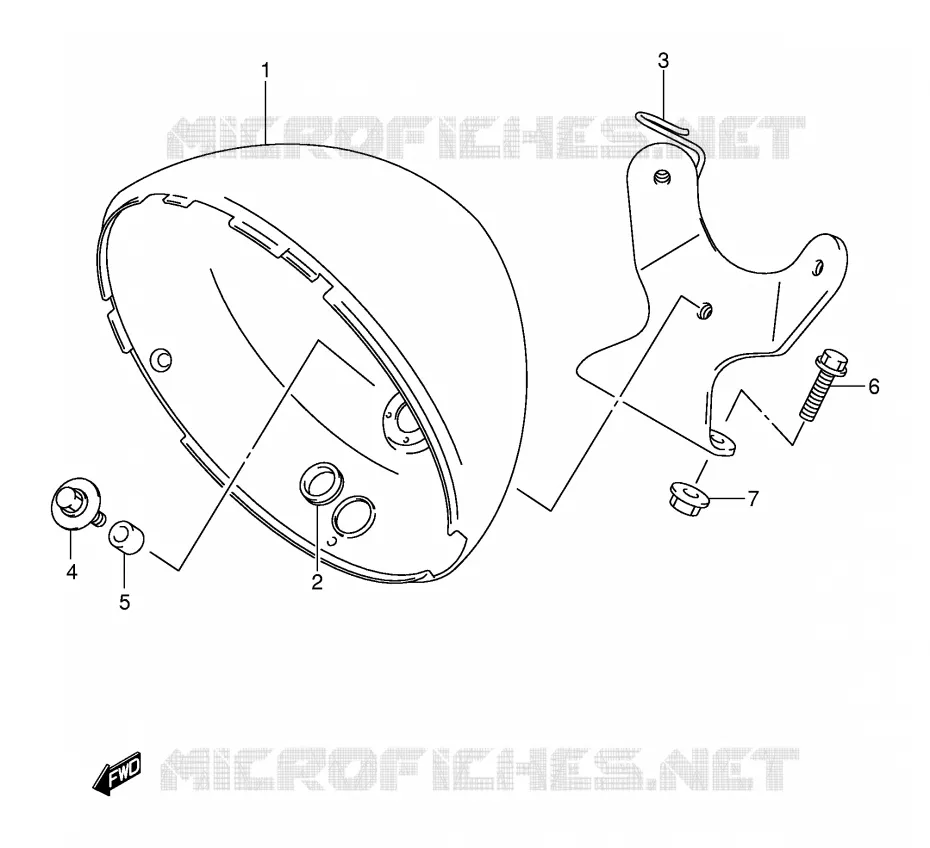 HEADLAMP HOUSING (MODEL K1/K2/K3/K4) Suzuki MOTO 800 VOLUSIA 2003  VL800ZK3(E2)