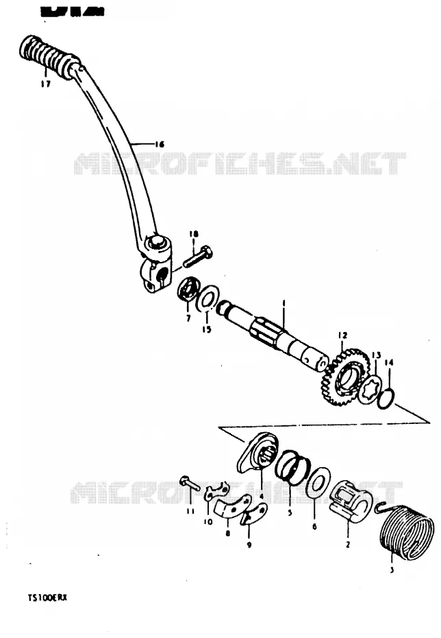 KICK STARTER Suzuki MOTO 100 TS-ER 1996  TS100ERT(T/X)