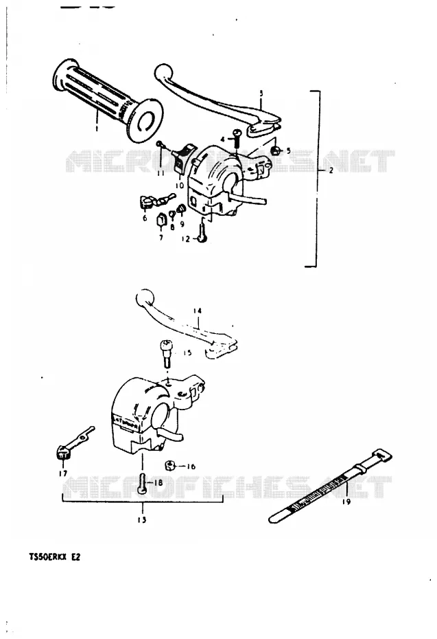 LEFT SWITCH - HANDGRIP Suzuki MOTO 50 TS-ER 1981  TS50ERKX(T/X)