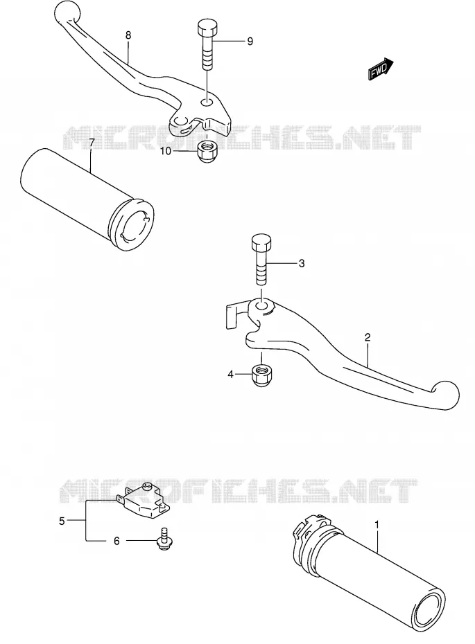 LEVERS - HANDGRIPS Suzuki MOTO 800 INTRUDER 2003  VS800GLK3(E3/E28)