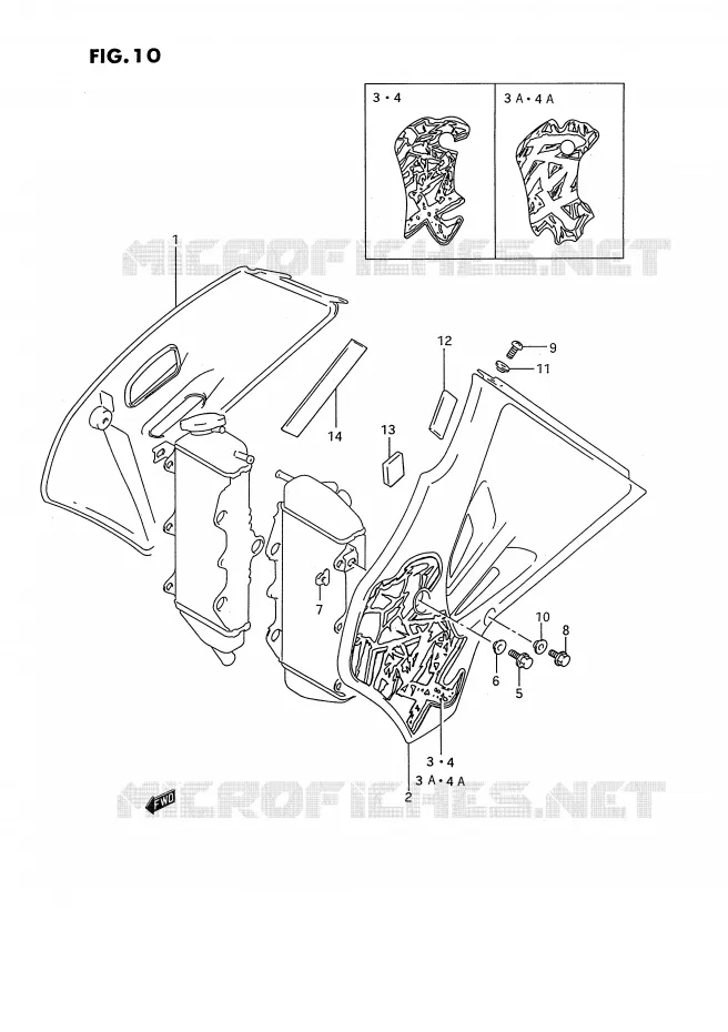 RADIATOR COVER Suzuki MOTO 250 RMX 1994  RMX250RR(E1)