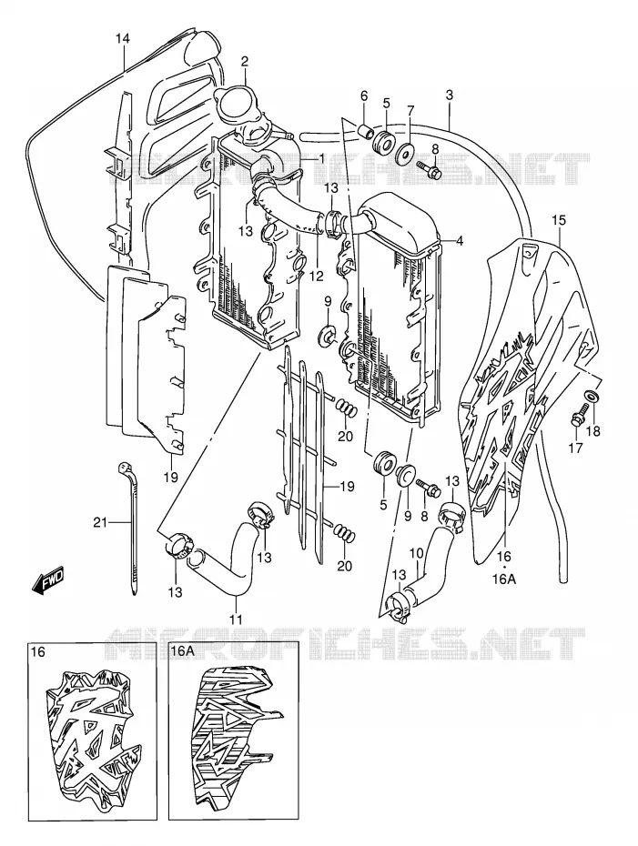 RADIATOR (MODEL S/T) Suzuki MOTO 250 RMX 1994  RMX250R(E1)