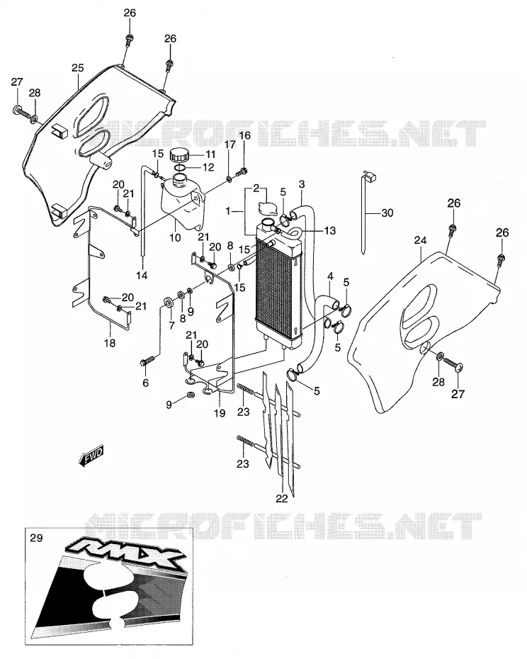 RADIATOR Suzuki MOTO 50 RMX 1999  RMX50X