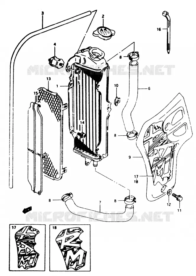 RADIATOR Suzuki MOTO 80 RM 1996  RM80T(T/V)