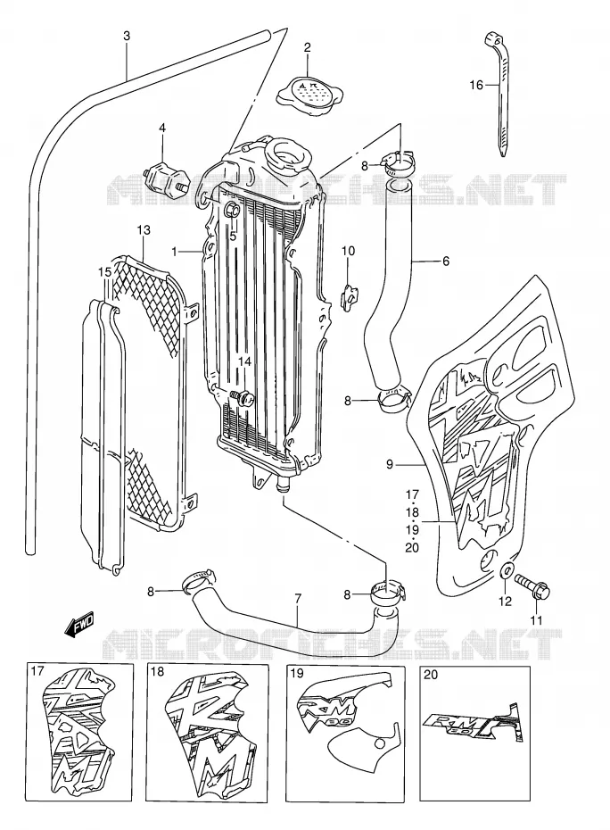 RADIATOR Suzuki MOTO 80 RM 1998  RM80W(E3/E28)