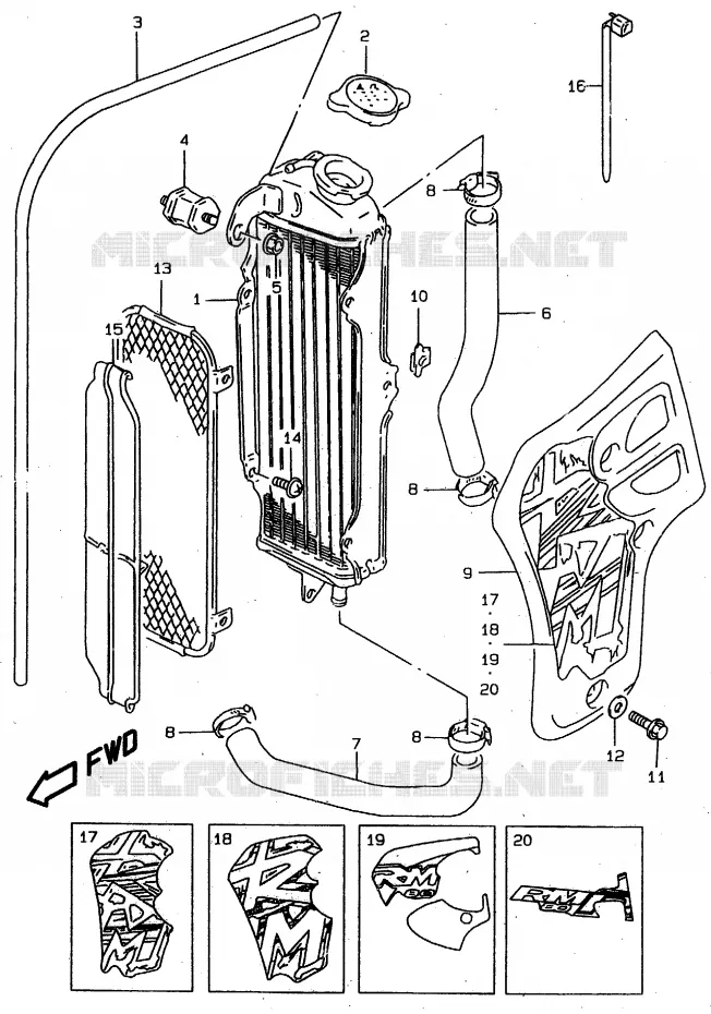 RADIATOR Suzuki MOTO 80 RM 1999  RM80XX(T/V/W)
