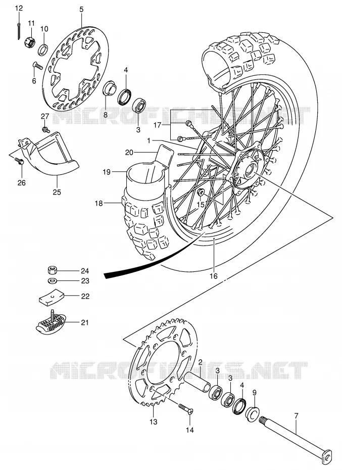 REAR WHEEL (MODEL K1/K2) Suzuki MOTO 125 RM 2004  RM125K4(E3/E28)
