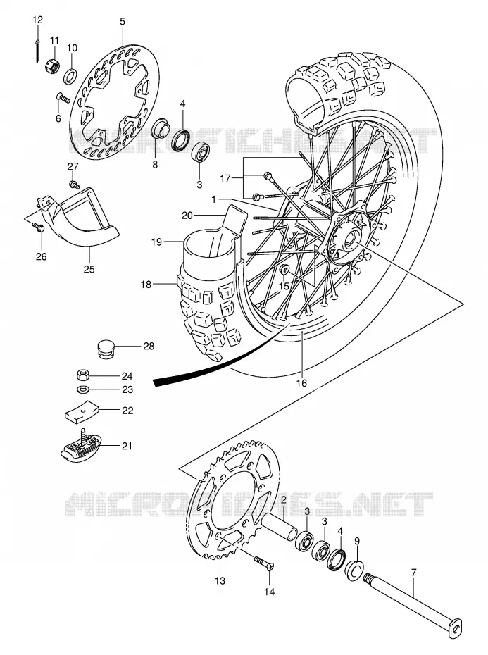 REAR WHEEL (MODEL K1/K2) Suzuki MOTO 250 RM 2005  RM250K5(E3/E28)