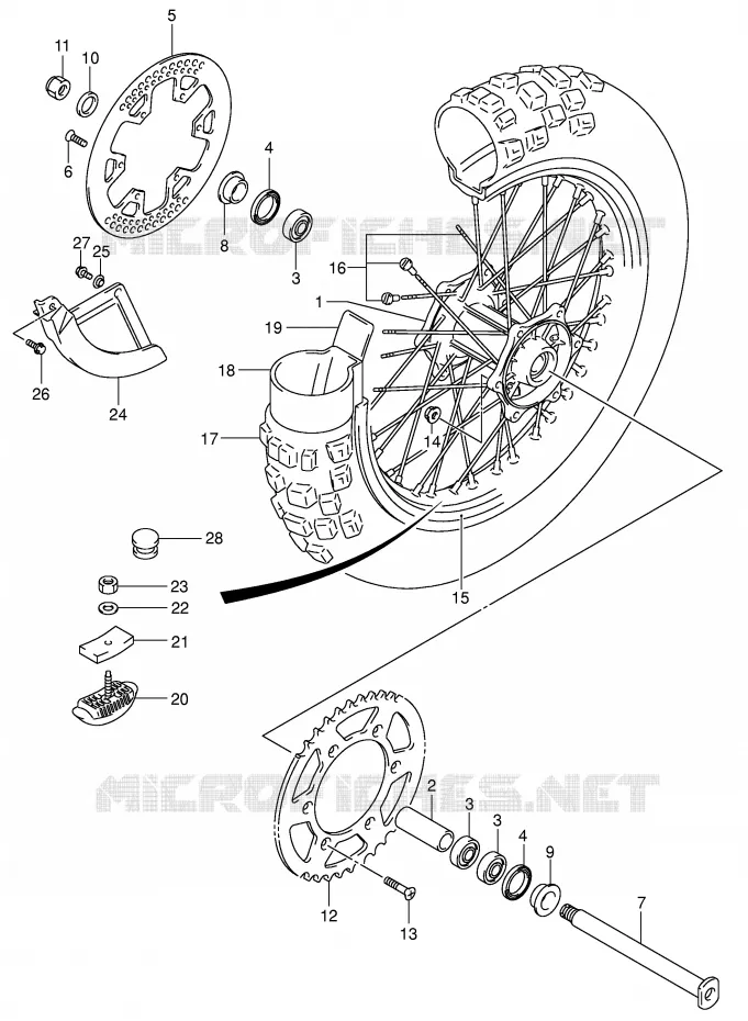 REAR WHEEL (MODEL K4) Suzuki MOTO 250 RM 2004  RM250K4(E3/E28)