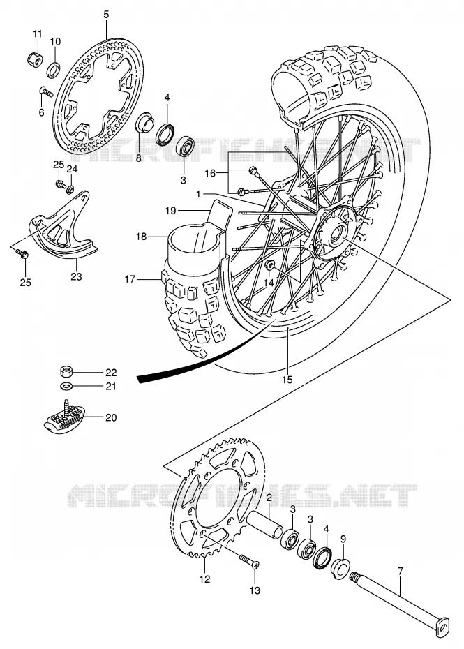 REAR WHEEL (MODEL K5) Suzuki MOTO 125 RM 2003  RM125K3(E3/E28)
