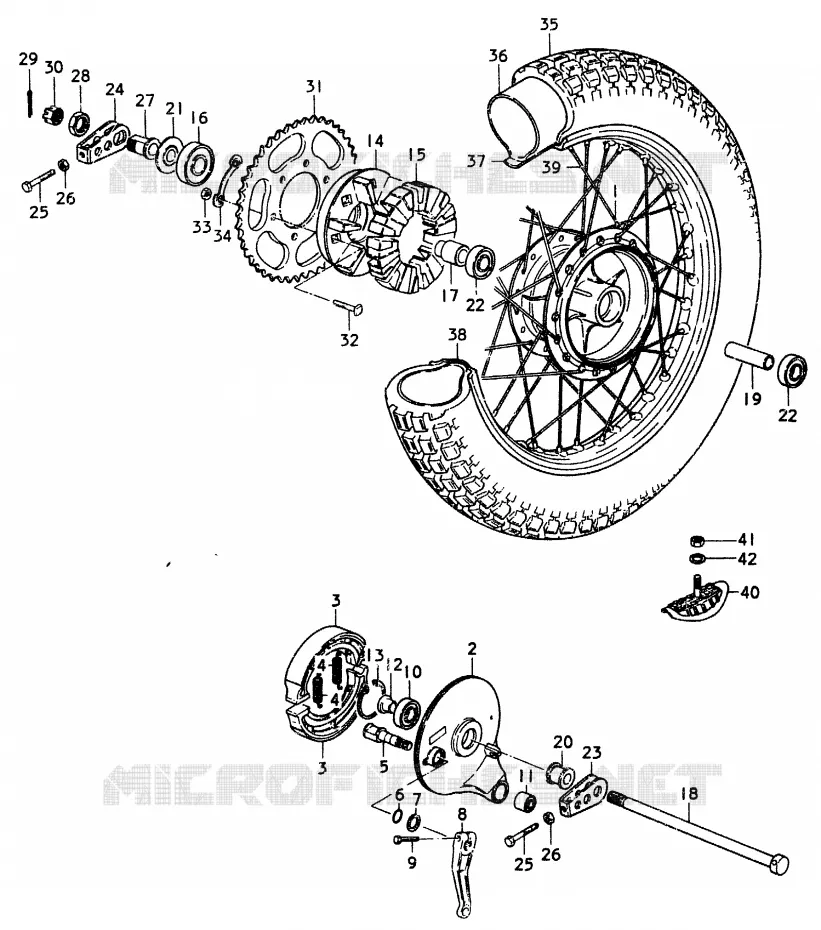 REAR WHEEL Suzuki MOTO 370 SP 1979  SP370N(C/N)