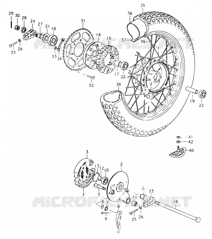 REAR WHEEL Suzuki MOTO 400 SP 1980  SP400T
