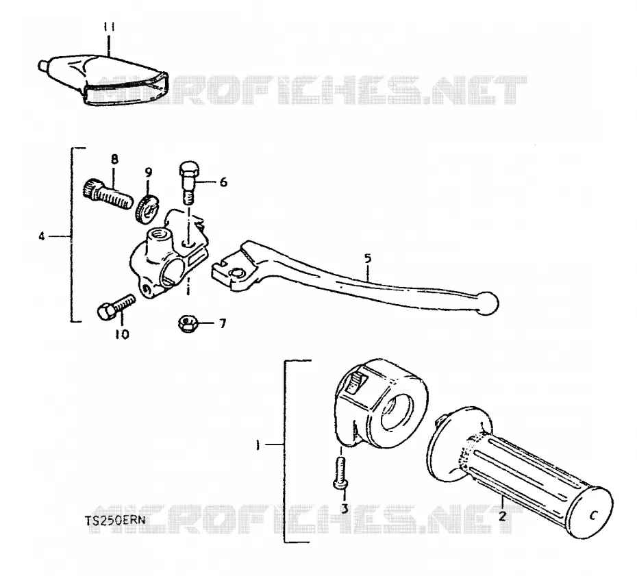 RIGHT SWITCH - HANDGRIP Suzuki MOTO 250 TS-ER 1992  TS250ERN