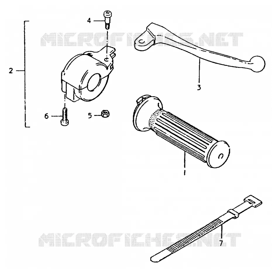 RIGHT SWITCH - HANDGRIP Suzuki MOTO 50 TS-ER 1983  TS50EERPTD(T)