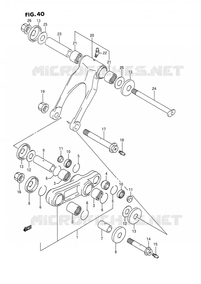 SHOCK ABSORBER LINKAGE (MODEL K/L) Suzuki MOTO 250 RMX 1994  RMX250R(E3)