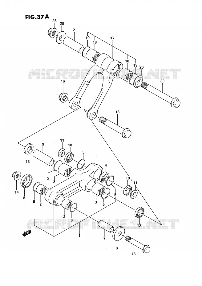 SHOCK ABSORBER LINKAGE (MODEL L/M/N/P/R/S) Suzuki MOTO 80 RM 1987  RM80H(E3)