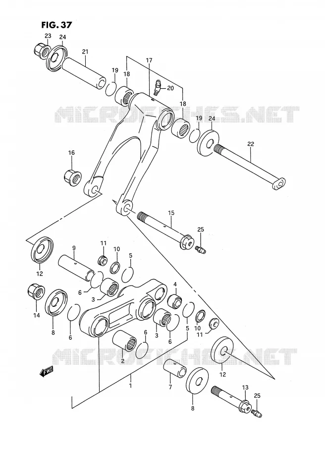 SHOCK ABSORBER LINKAGE Suzuki MOTO 250 RMX 1993  RMX250RP(E1)