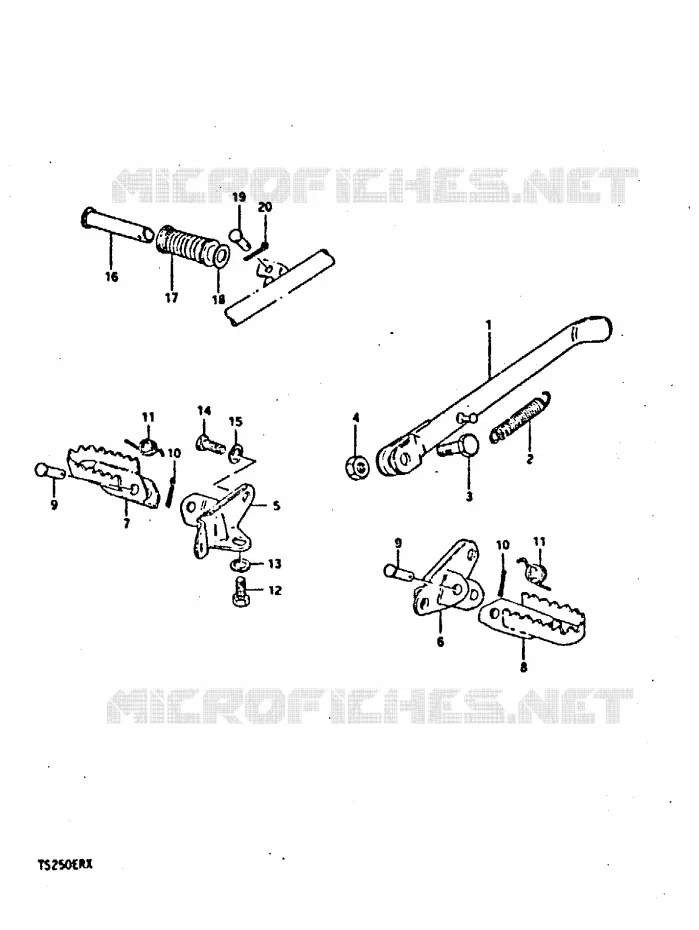 STAND - FOOTREST Suzuki MOTO 250 TS-ER 1996  TS250ERT(T/X)